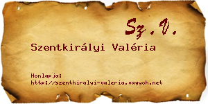 Szentkirályi Valéria névjegykártya