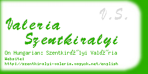 valeria szentkiralyi business card